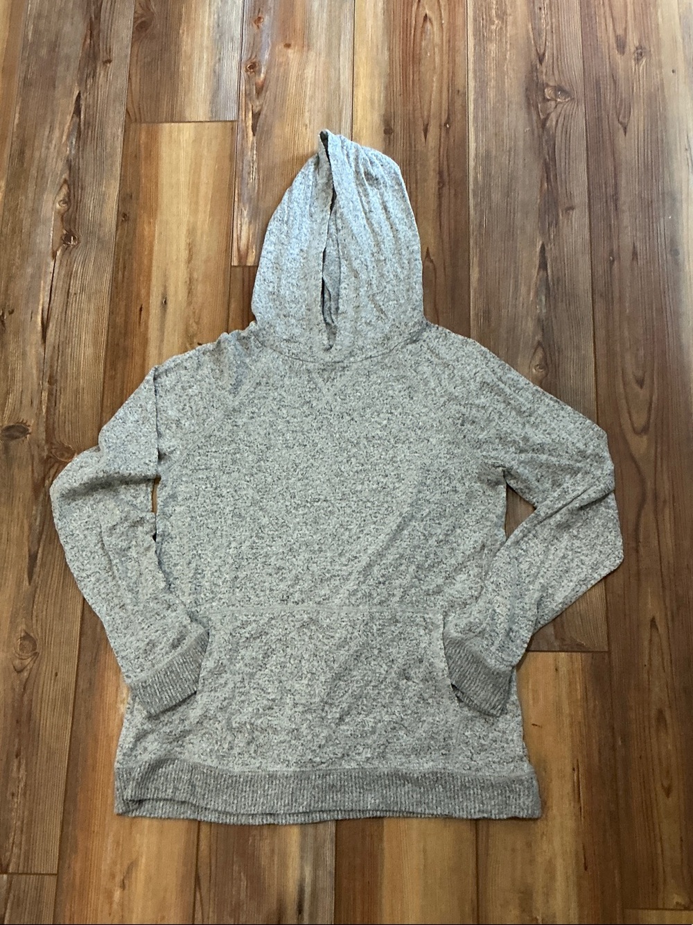 Kids Lightweight Gray Hooded Knit Sweater